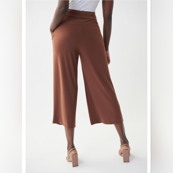 Joseph Ribkoff Brown Wide Leg PantsJOSEPH RIBKOFF Wide Leg Crop Womens Size 8 Pu - Picture 10 of 10